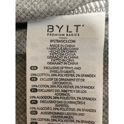 BYLT Men's Gray Long Sleeve Crew Neck Waffle Knit Thermal T Shirt Tee Top Size M