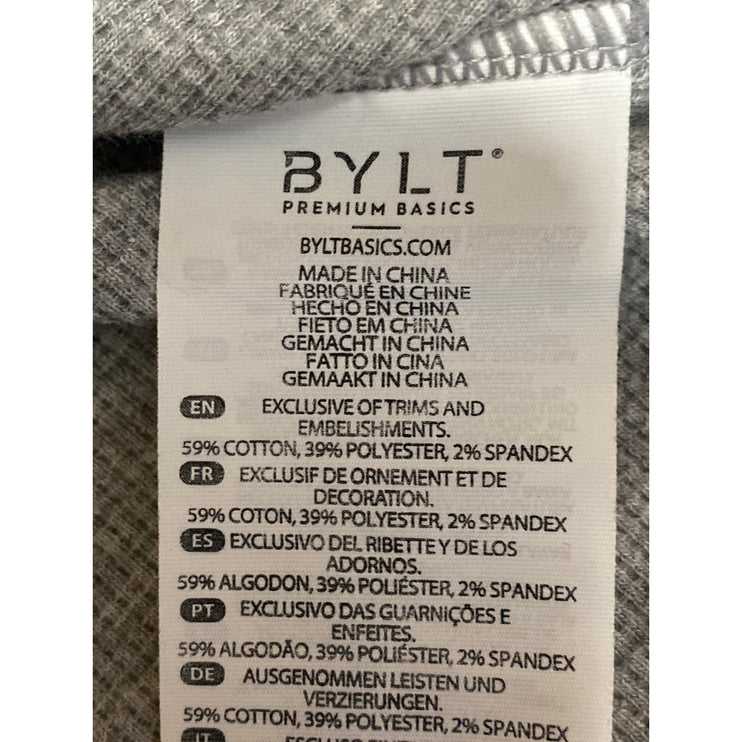 BYLT Men's Gray Long Sleeve Crew Neck Waffle Knit Thermal T Shirt Tee Top Size M