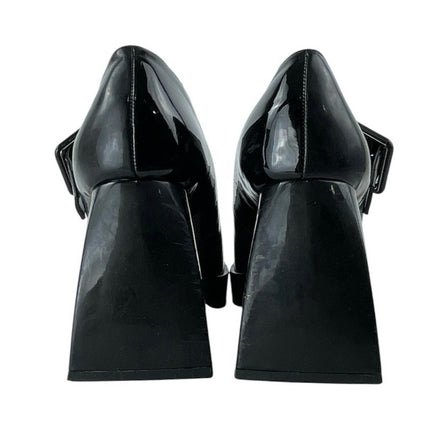 Sam Edelman Circus NY C Logo Black Chunky Platform Heels Mary Jane Pump Shoes 9