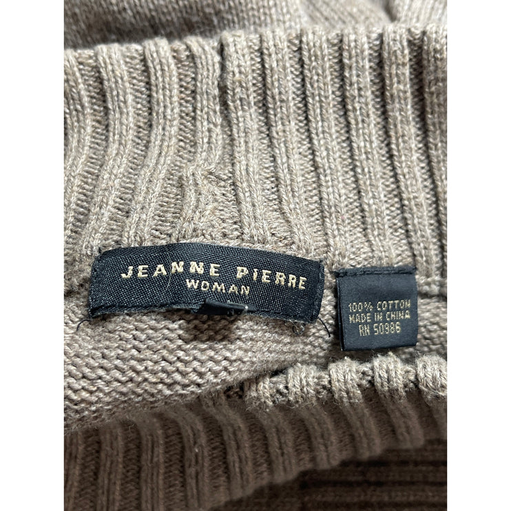 Jeanne Pierre Women's Tan Mock Neck Long Sleeve Sweatshirt Sweater Top Size 1X