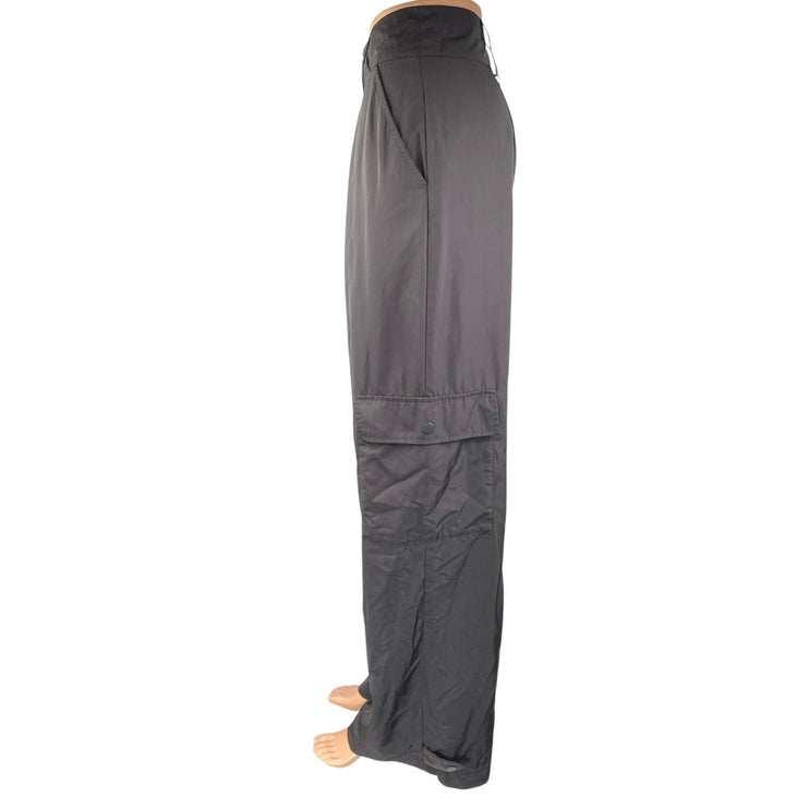 BP. Women's Black High Rise Pleated Wide Leg Baggy Cargo Trousers Pants Size M