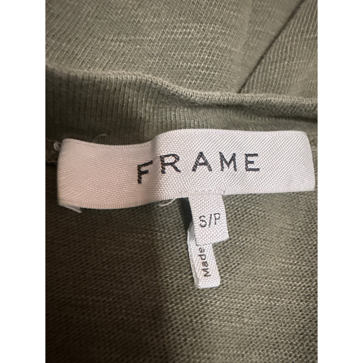 Frame Women's Vintage Forest Green Short Sleeve Cropped T Shirt Tee Top Size S