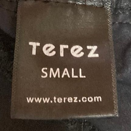 Terez Black V Neck and Back Surplice Yoga Workout Athletic Sports Bra Size S