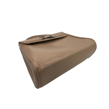 H by Halston Women's Beige Faux Leather Vegan Crossbody Satchel Handbag OS