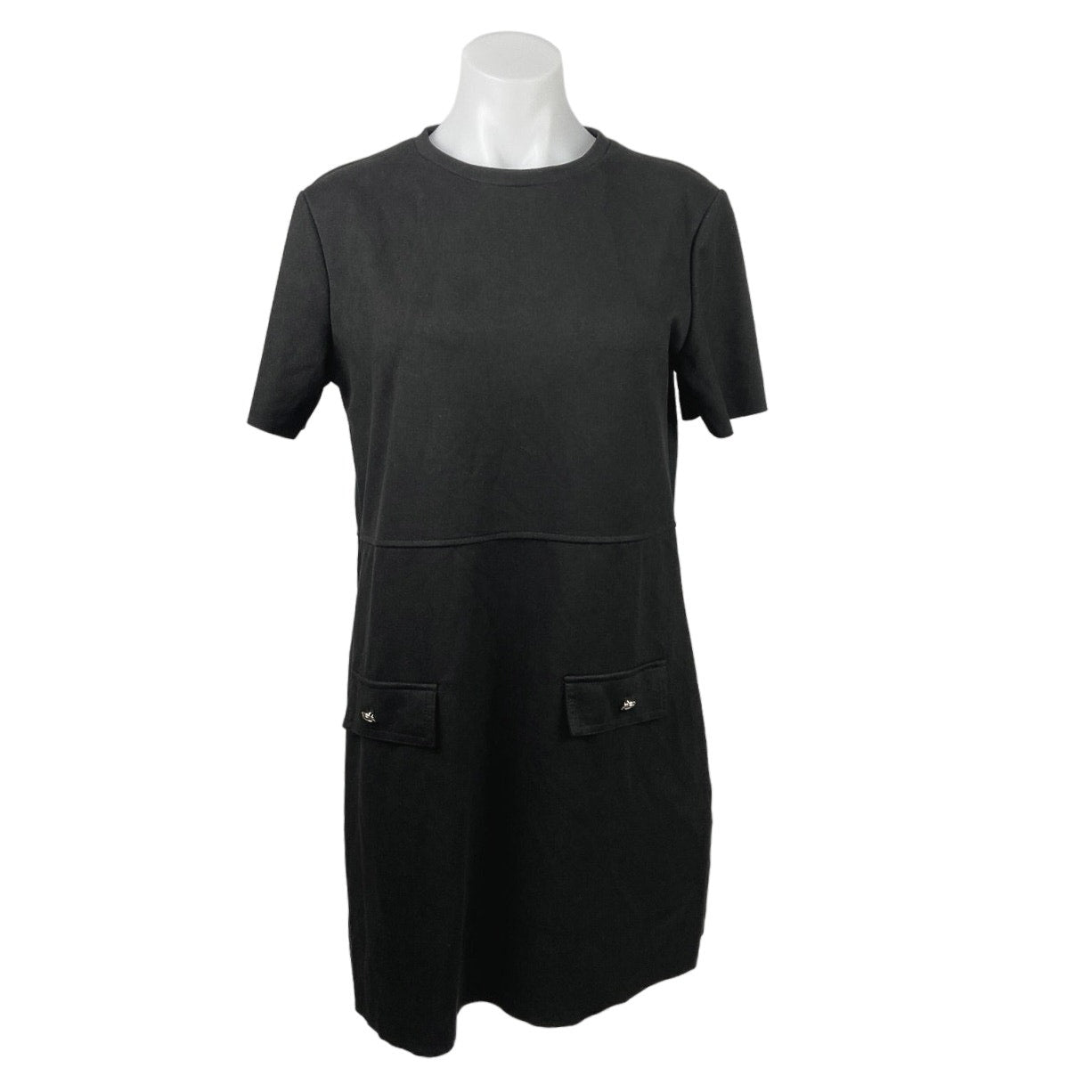 Zara Black Faux Suede Round Neck Short Sleeve Casual Mini T-Shirt Dres Brie Zara Black Faux Suede Round Neck Short Sleeve Casual Mini T-Shirt Dres Brie