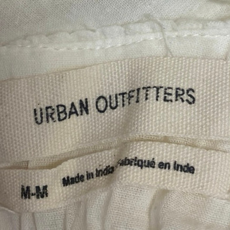 Urban Outfitters Maisy White Sleeveless Ruffle Racerback Mini Tank Shift Dress M