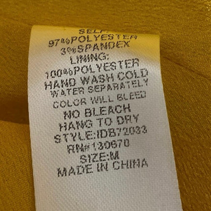 INA Women's Yellow Ruffle Sleeveless Mini Skater A-Line Fit & Flare Dress Size M