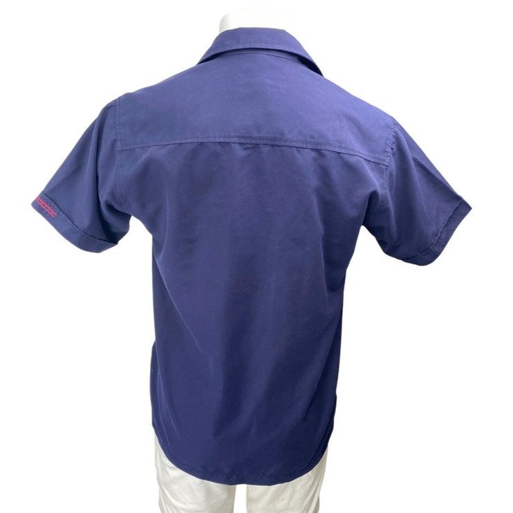 Lambretta Mens Multicolor UK England Flag Short Sleeve Button Down Shirt Top M