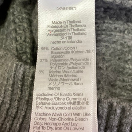 Madewell Gray Wool Waffle Knit Collar Long Sleeve Pullover Henley Sweater Top XS