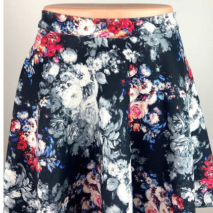 Abercrombie & Fitch Multicolor High Waist Floral Pleated A Line Mini Skirt Sz XS