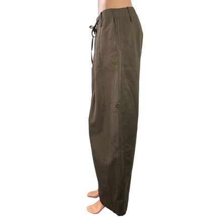 Zara Womens Brown High Waisted Wide Leg Baggy Palazzo Trousers Cargo Pants Sz S