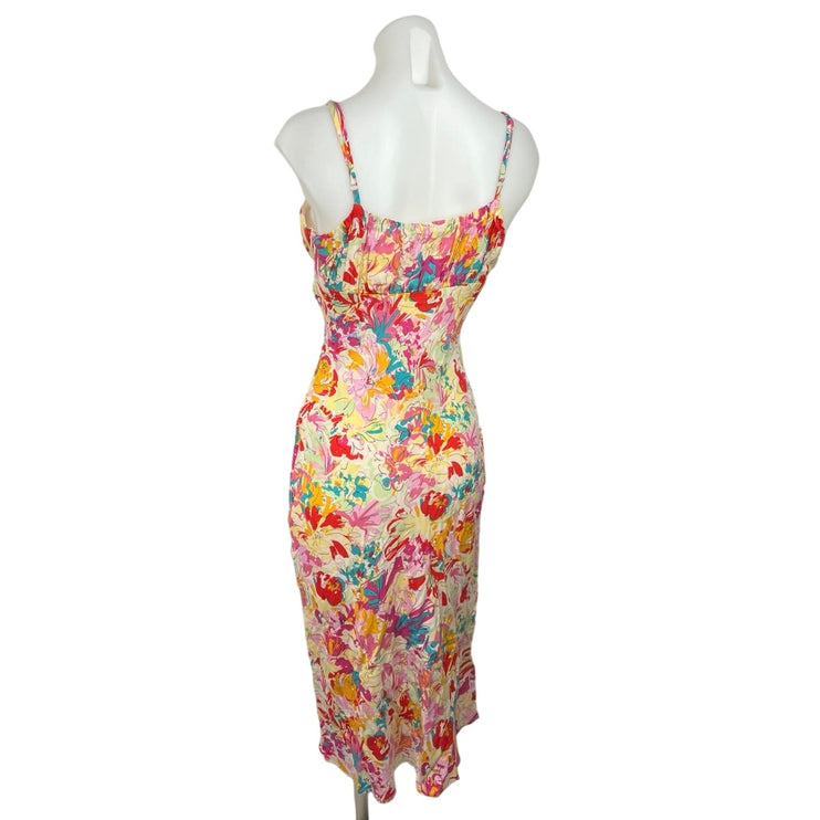 Seven Wonders Women's Floral Print Sleeveless Sheath Pencil Midi Dress Size XS