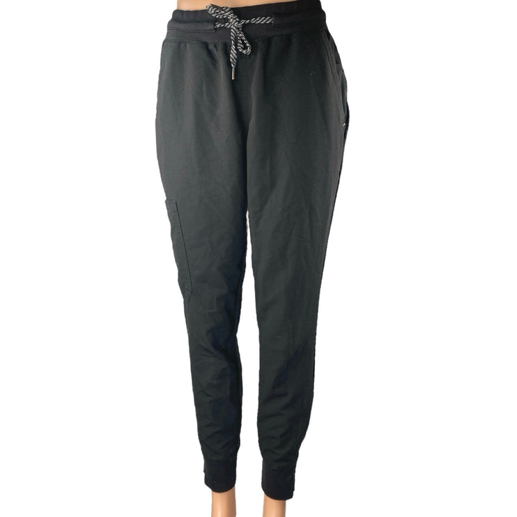 Jaanuu Women's Black Drawstring High Waisted Jogger Medical Scrub Pants Size XS