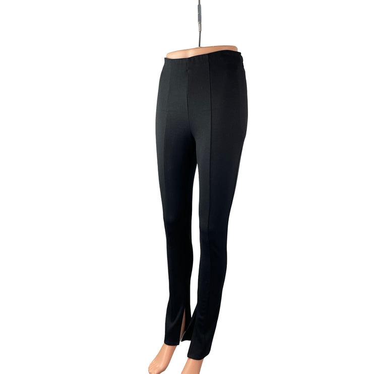 Anine Bing Max Women Black Slit Hem High Waisted Pintuck Career Leggings Pants 4