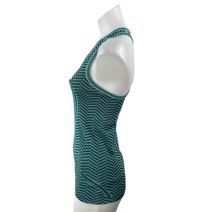 Lululemon Women's Green Striped Swiftly Tech Racerback Athletic Tank Top Size S