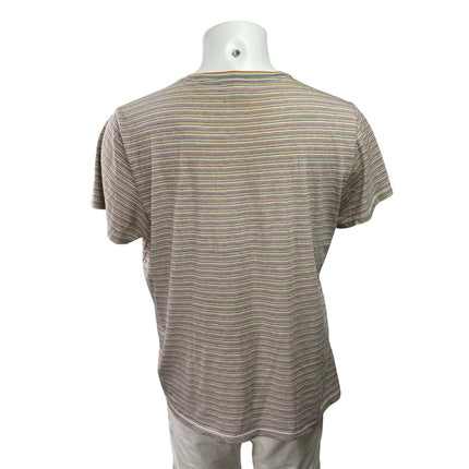 Bombas Men's Rainbow Striped Pride Short Sleeve Crew Neck T Shirt Tee Top Size L
