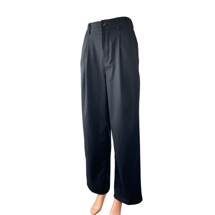 Urban Outfitters Women's Black Pleated High Rise Wide Leg Trousers Pants Size S