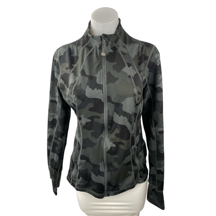 Yogalicious Lux Camouflage Long Sleeve Yoga Activewear Athletic Coat Jacket Sz M