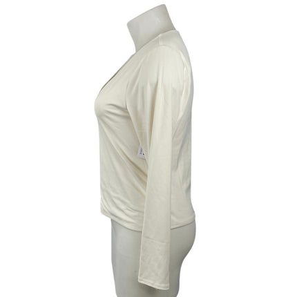 NEW Old Navy Women's White V Neck Long Sleeve Casula Tee Basic T-Shirt Top Sz XL