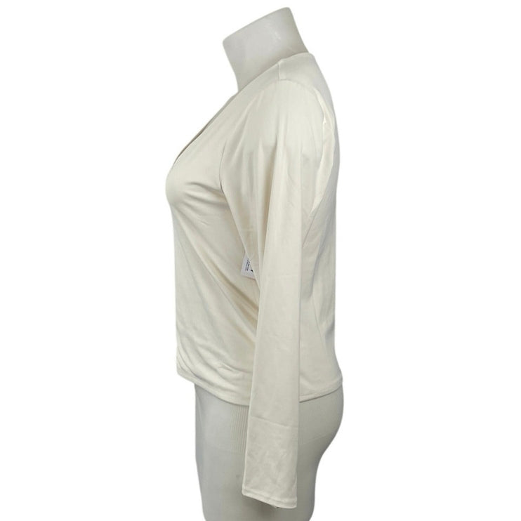 NEW Old Navy Women's White V Neck Long Sleeve Casula Tee Basic T-Shirt Top Sz XL