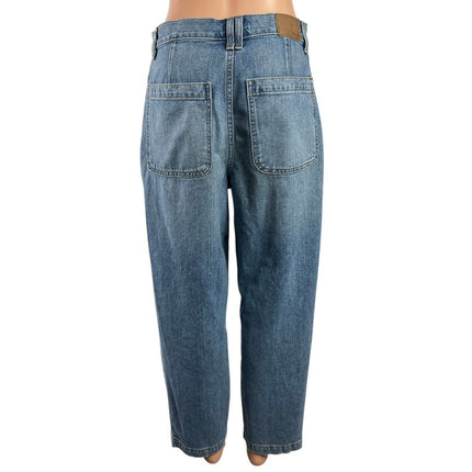 Madewell Balloon Women's Blue High Waisted Barrel Baggy Denim Jeans Size 28