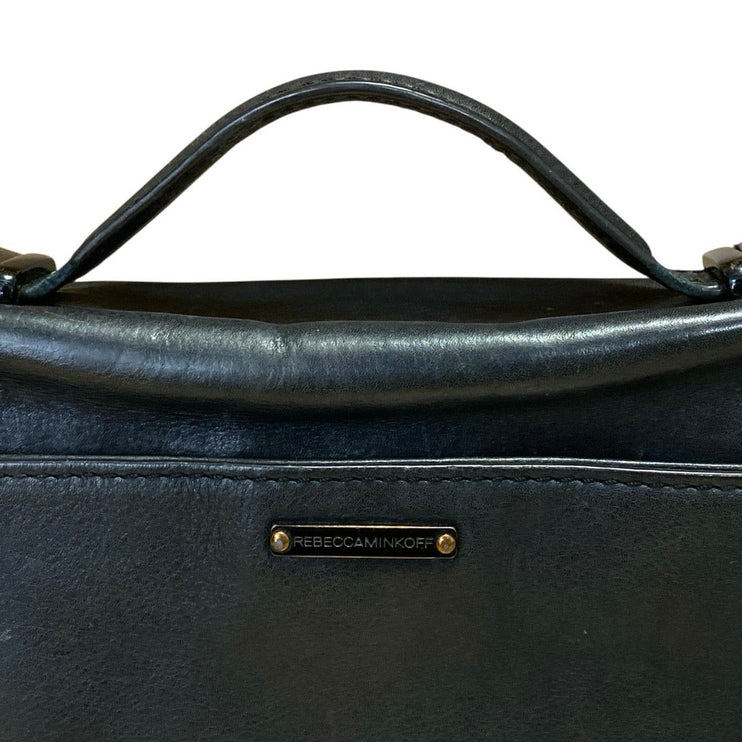 Rebecca Minkoff Mini MAC Black Crossbody Leather Adjustable Satchel Handbag OS