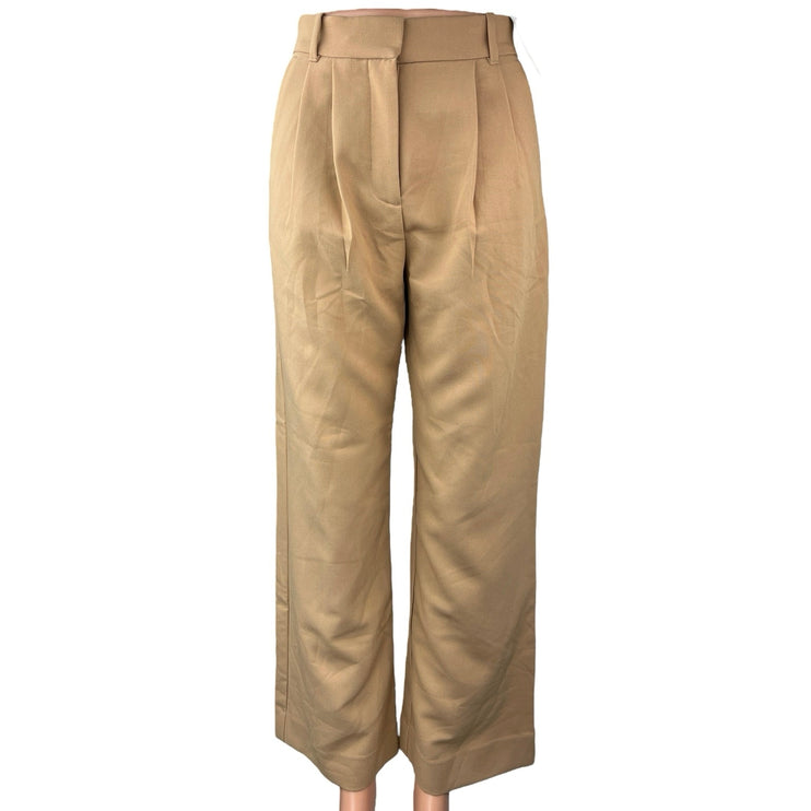 NEW Abercrombie & Fitch Women's Tan Pleated High Rise Wide Leg Trouser Pants 25