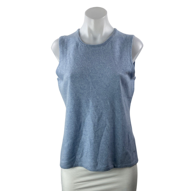 Lord & Taylor Two Ply Cashmere Women's Light Blue Sleeveless Sweater Tank Top L