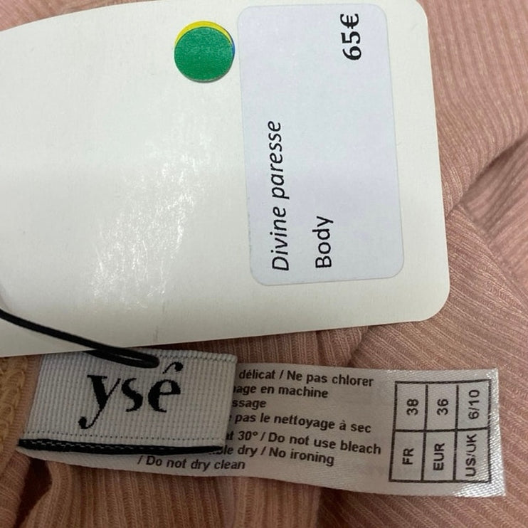 NEW YSE Pink Rib Knit Sleeveless Henley Button Cami Camisole Bodysuit Tank Top 6