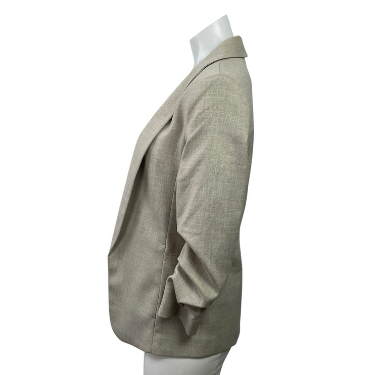 H&M Women's Gray Shawl Lapel Collar Long Sleeve Open Blazer Coat Jacket Size XXS