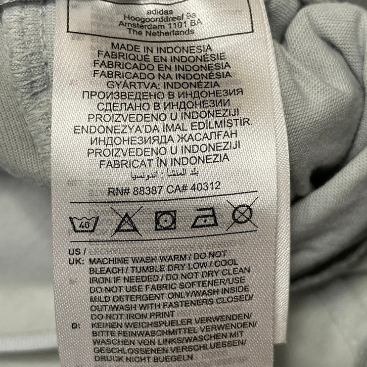 Adidas Women's Gray Elastic Waist Casual Logo Tapered Leg Trouser Jogger Pants L
