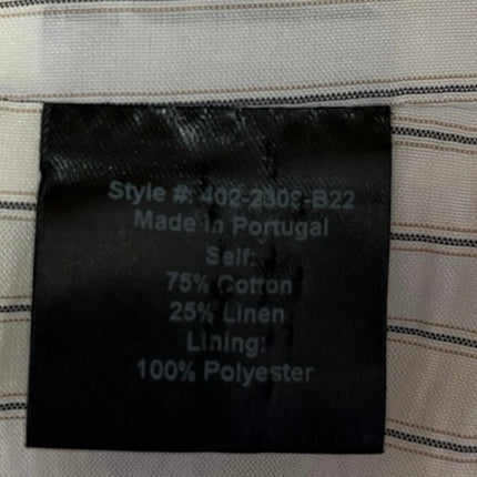 Jenni Kayne Women's White Linen One Button Collar Boy Blazer Coat Jacket Size XL