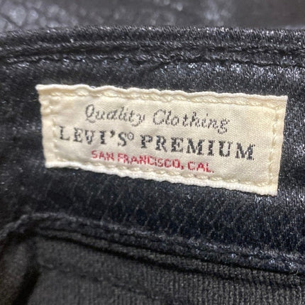 Levi's Women's Black Snakeskin Faux Leather High Waist Skinny Trousers Pants 27