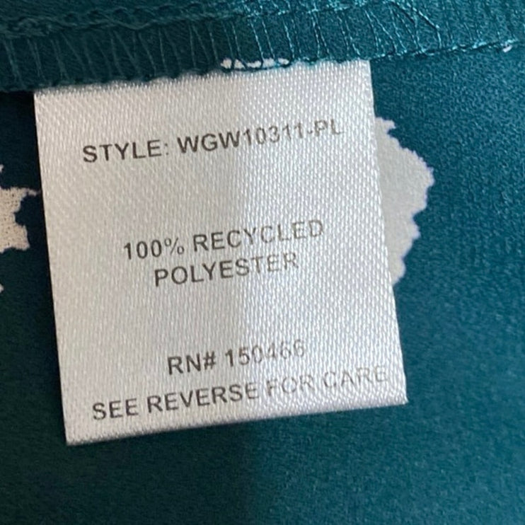 NEW 41 Hawthorn Green White Polka Dots Ruffle Short Sleeve Blouse Top Size 1X