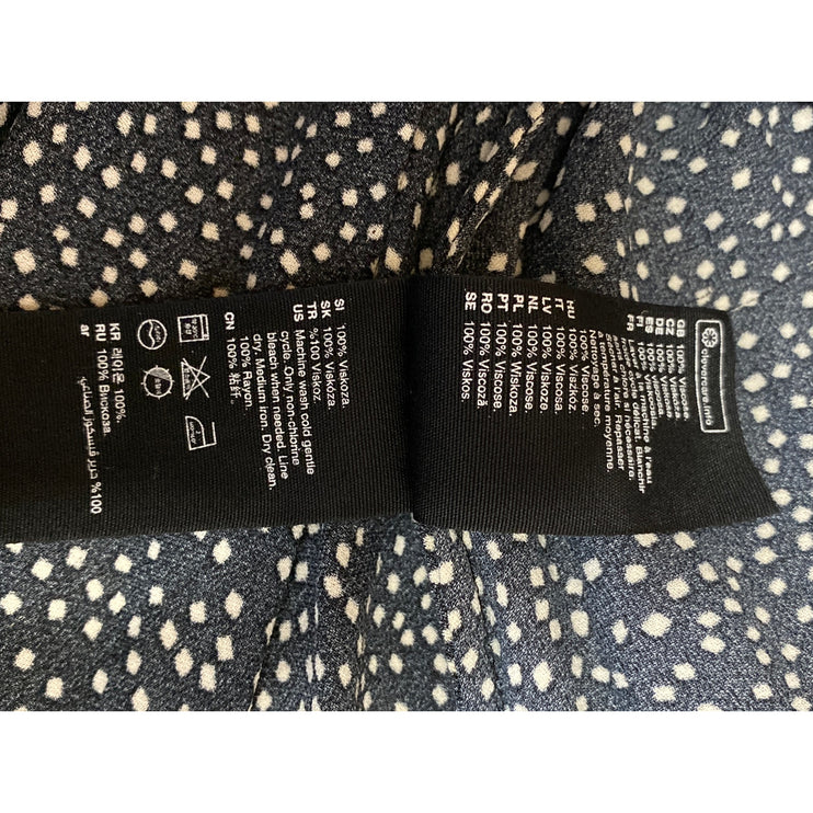 & Other Stories Black White Dotted Polka Dots Long Sleeve A Line Mini Dress Sz 8
