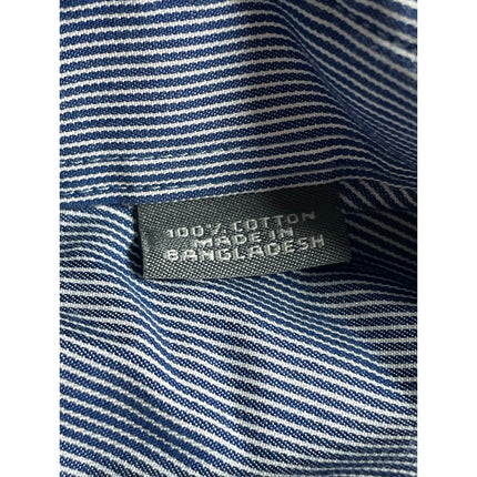 Kenneth Cole Reaction Men's Blue Striped Long Sleeve Button Up Dress Shirt Top L
