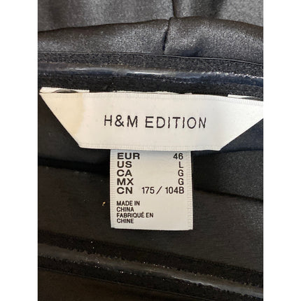 H&M Women's Black Silky Satin Asymmetric Drape High Low A-Line Slip Skirt Size L
