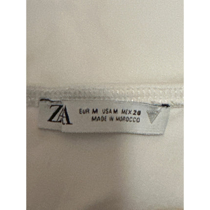 Zara Womens White One Shoulder Sleeveless Asymmetric Hem Tank Crop Top Size M