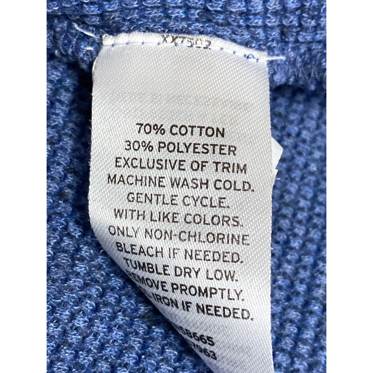 Nordstrom Men's Blue Thermal Waffle Knit Henley Neck Long Sleeve Shirt Top Sz L