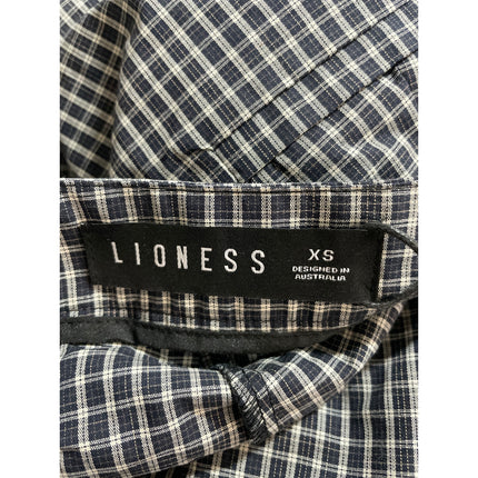 NEW Lioness Kensington Black Plaid Tie Wrap Low Waist Mini Skort Skirt Short XS