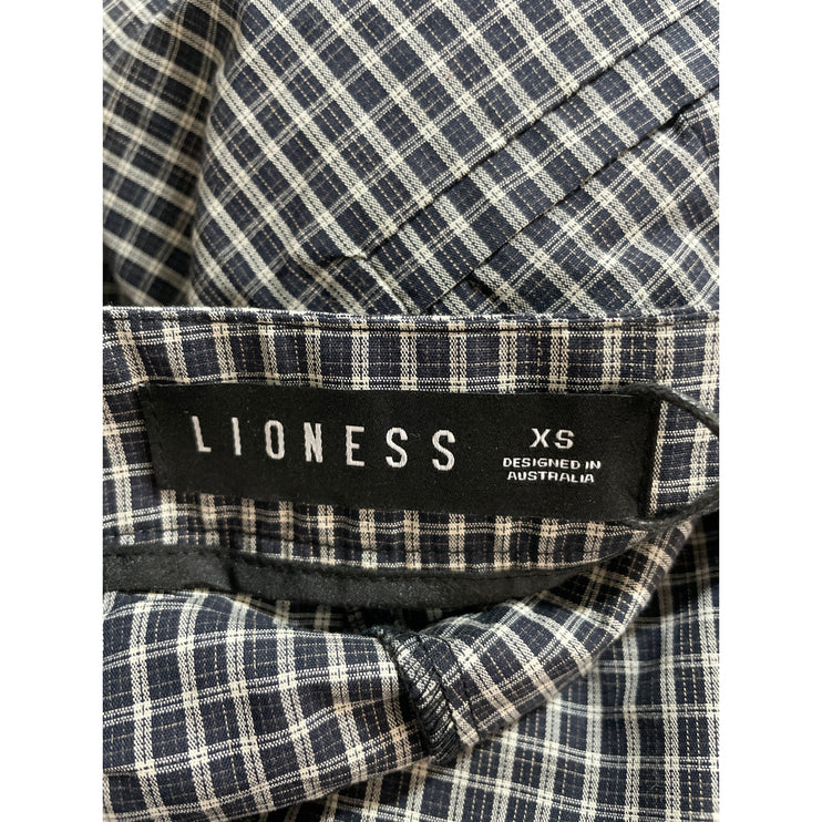 NEW Lioness Kensington Black Plaid Tie Wrap Low Waist Mini Skort Skirt Short XS