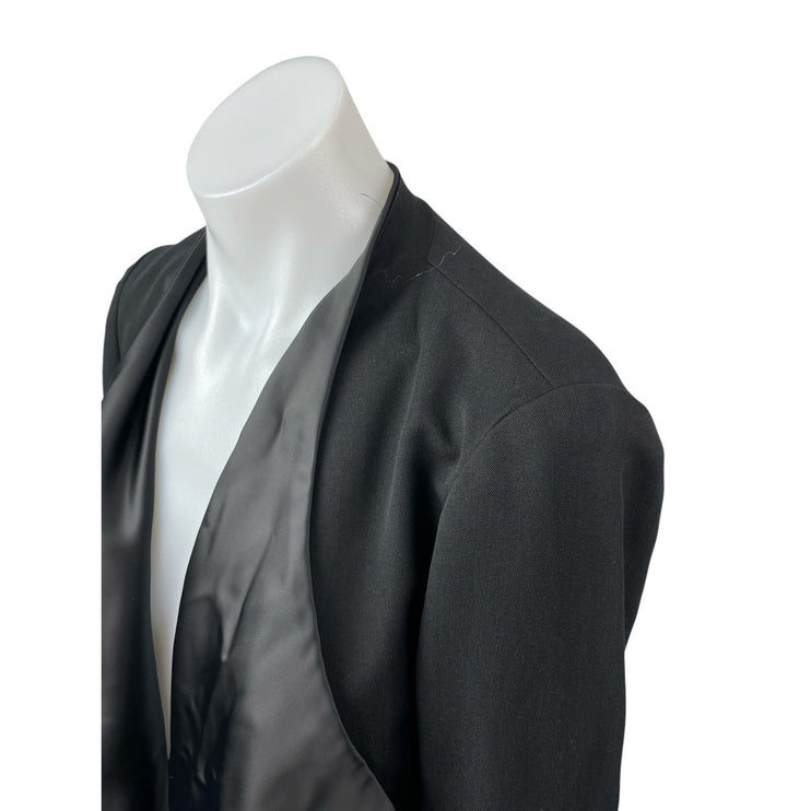 Anthropologie Elevenses Black Long Sleeve Crop Drape Blazer Coat Open Jacket 2