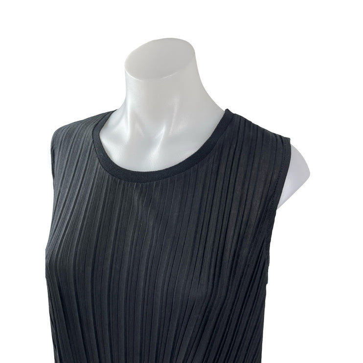 Philosophy Women's Black Pleated Sleeveless Round Neck Tank Blouse Top Size M