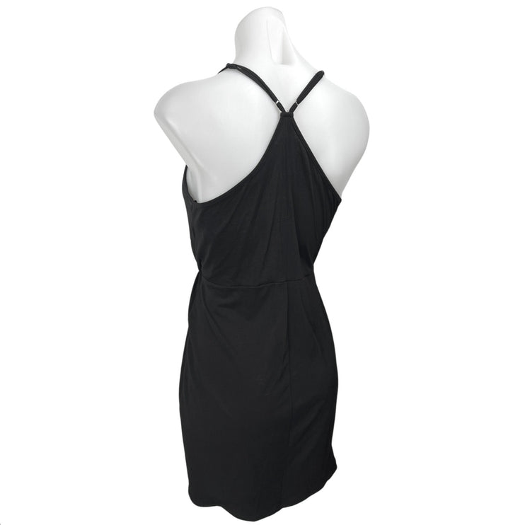 BCBGeneration Black Sleeveless V-Neck Faux Wrap Tank Sheath Mini Dress Size S