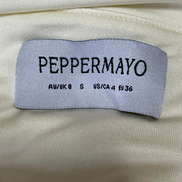Peppermayo Light Yellow Cross Halter Sleeveless Bridesmaid Maxi Dress Size 4
