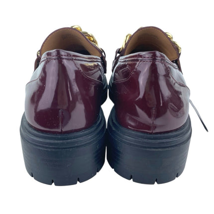 NEW INC International Concepts Burgandy Chain Platform Slip On Loafers Shoes 10M