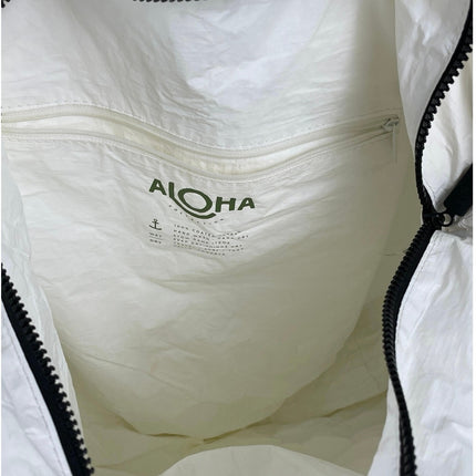 Aloha Collection White Green Leaf Tropical Summer Shoulder Tote Handbag Size OS