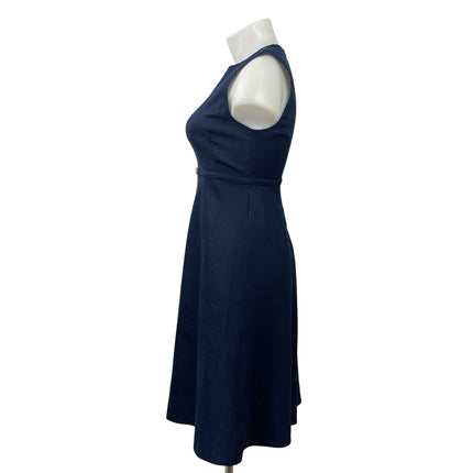 NEW J.Crew Womens Navy Blue Sleeveless Belted Midi Tank A-Line Dress Size 12P