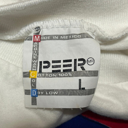 Peer By Peter Mussfeldt White Cancun Crewneck Short Sleeve Tee T shirt Top Sz L