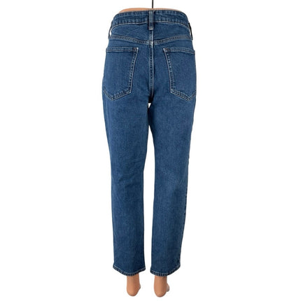 Old Navy  Blue High Rise Slim Boyfriend Classic Straight Mom Denim Jeans Pants 8